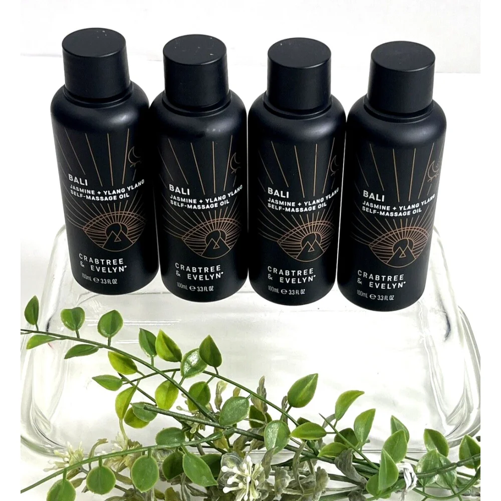 Crabtree & Evelyn BALI Jasmine +Ylang Ylang Self-Massage Oil 3.3 fl oz Set of 4‎